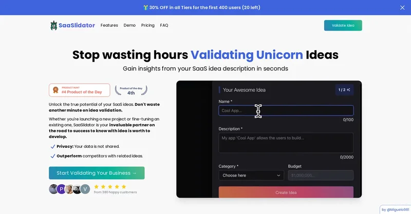SaaSlidator screenshot