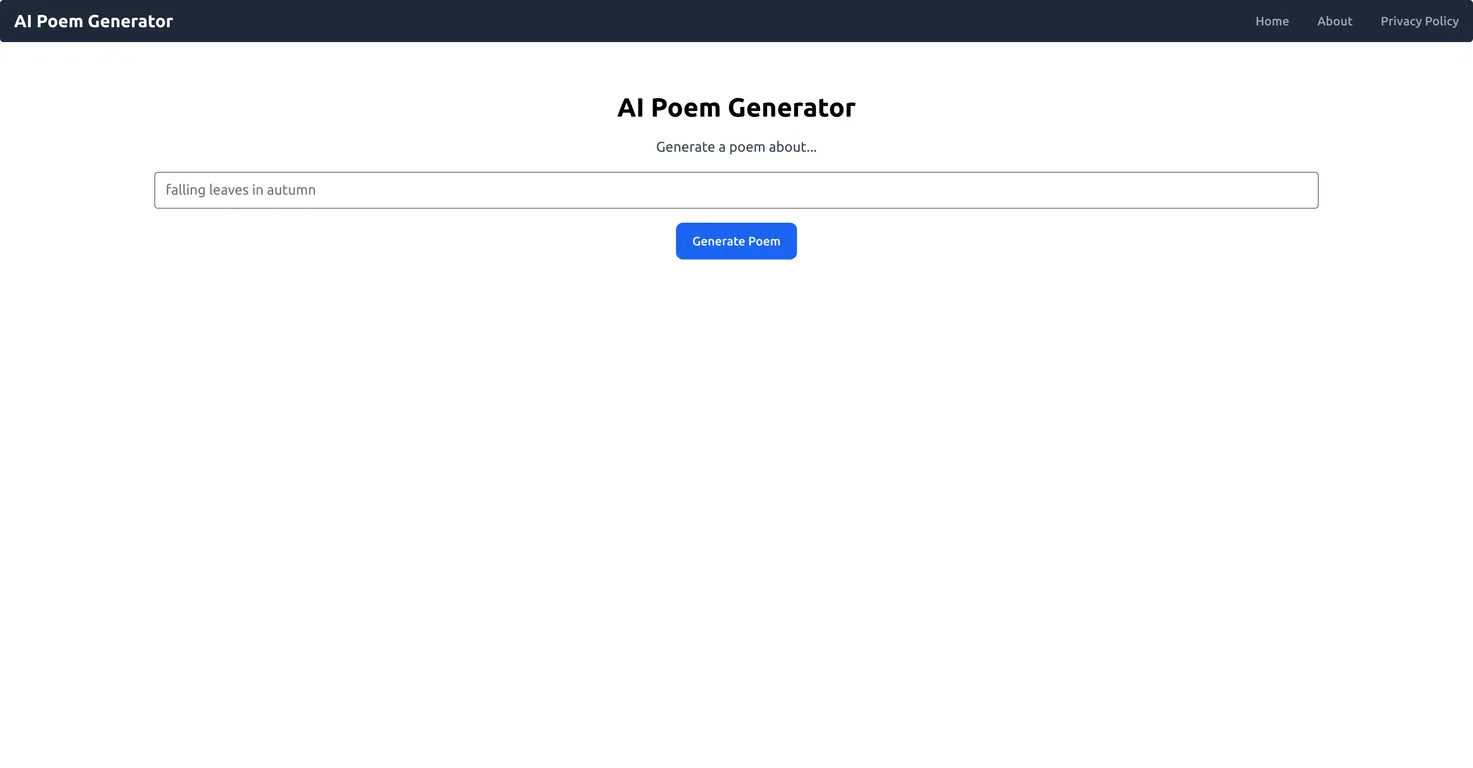 AI Poem Generator screenshot