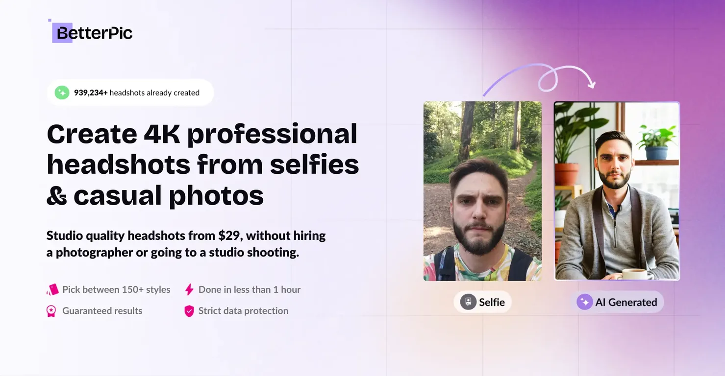 BetterPic | AI Headshots screenshot