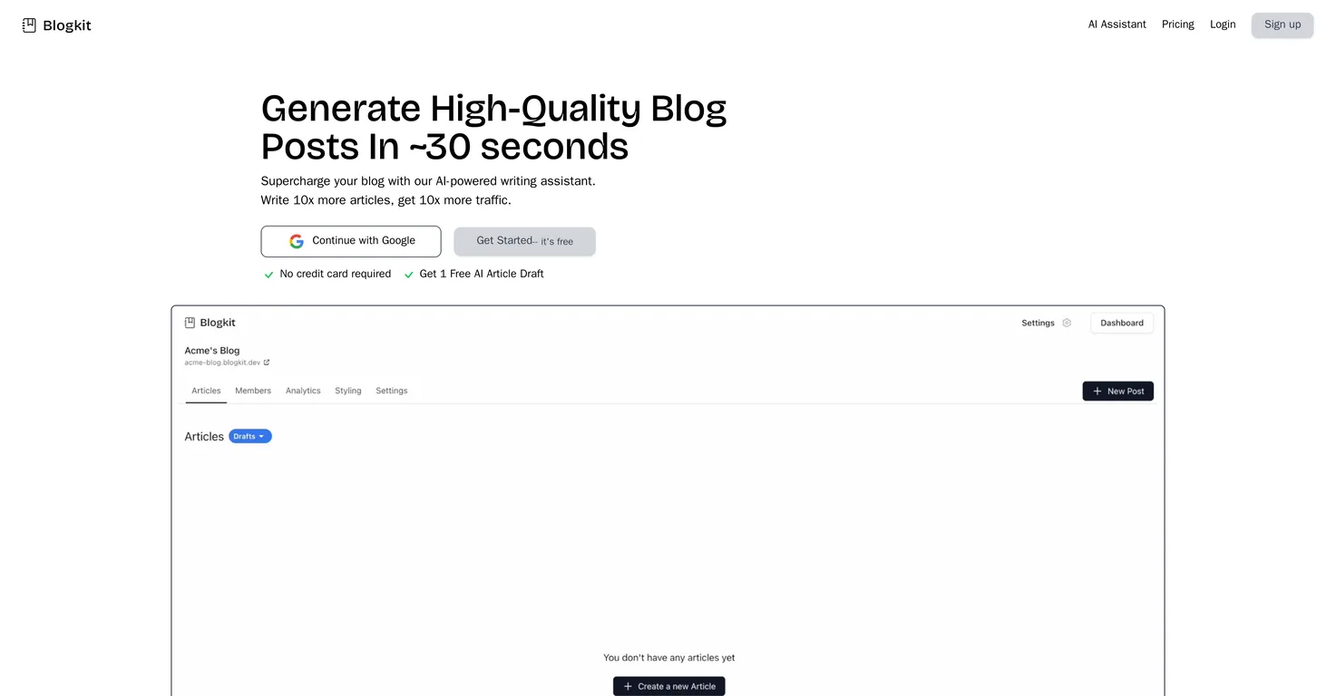 Blogkit screenshot