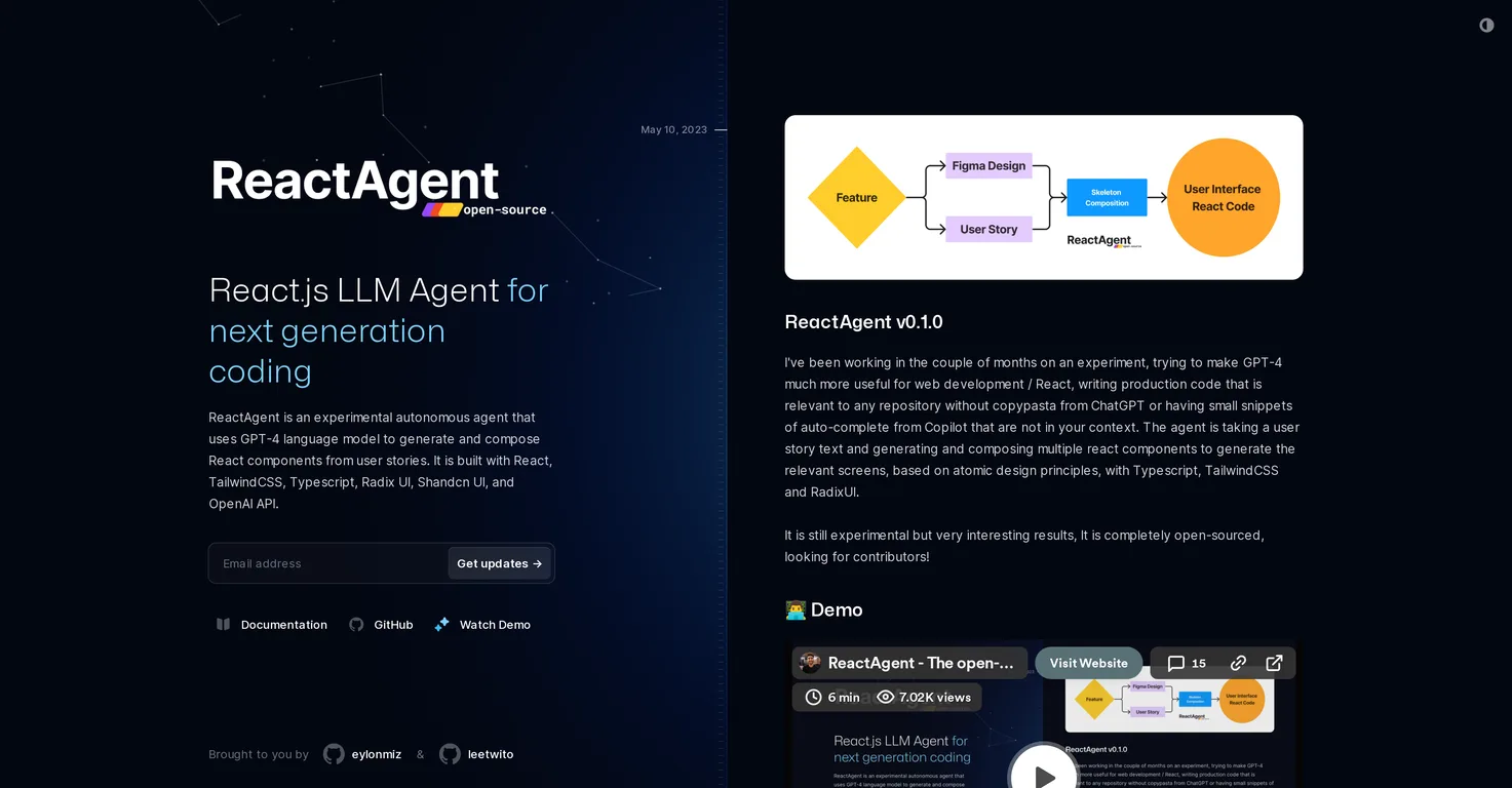 ReactAgent screenshot